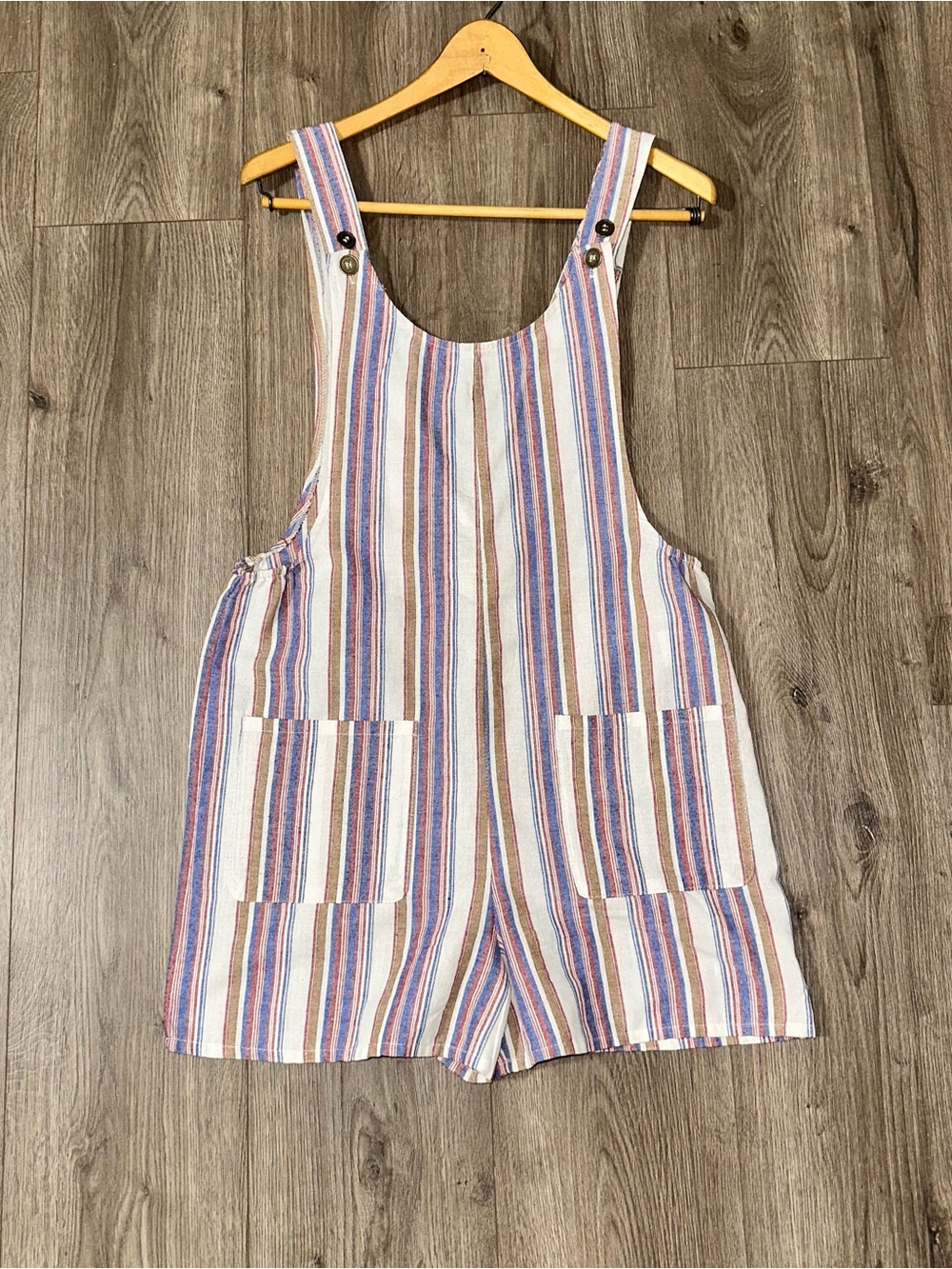 Shorts Jumpsuit Romper Red, Blue and White Striped Shorts Size Small - Picture 1 of 7